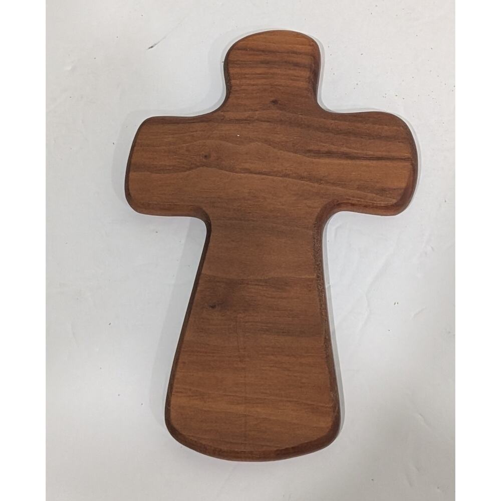 Olive Wood Handheld Comfort Cross Made in the Holy Land, Palm Holding Cross 7in
